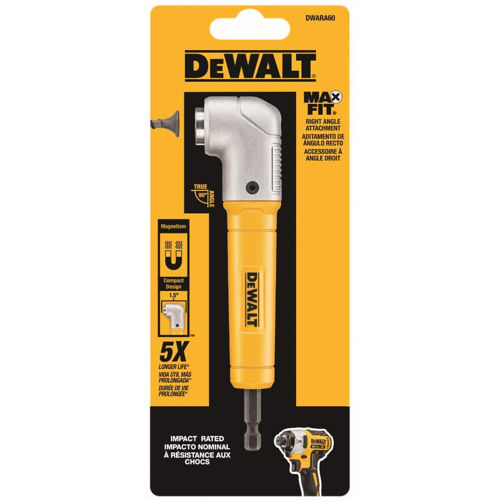 DEWALT MAXFIT Right Angle Magnetic Attachment, 1/4 in. Hex, Compact 1-1/2 in. Front-to-Back