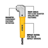 DEWALT MAXFIT Right Angle Magnetic Attachment, 1/4 in. Hex, Compact 1-1/2 in. Front-to-Back