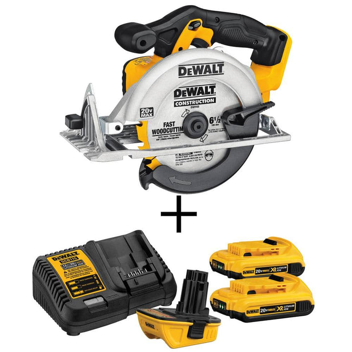 DEWALT 20V MAX Lithium-Ion Cordless Circular Saw Kit with Battery Adapter