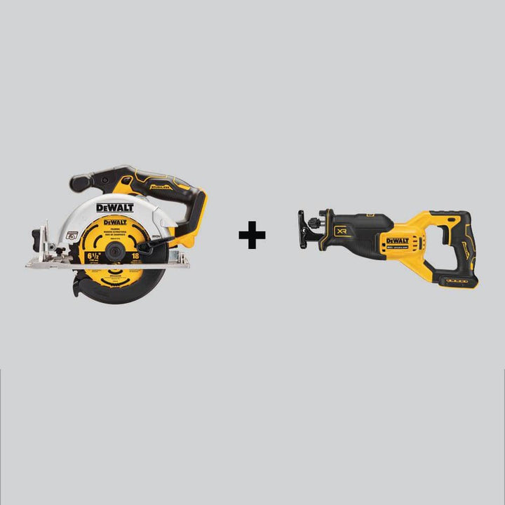 DEWALT 20V MAX Cordless Brushless Circular Saw and Reciprocating Saw Combo (Tools-Only)
