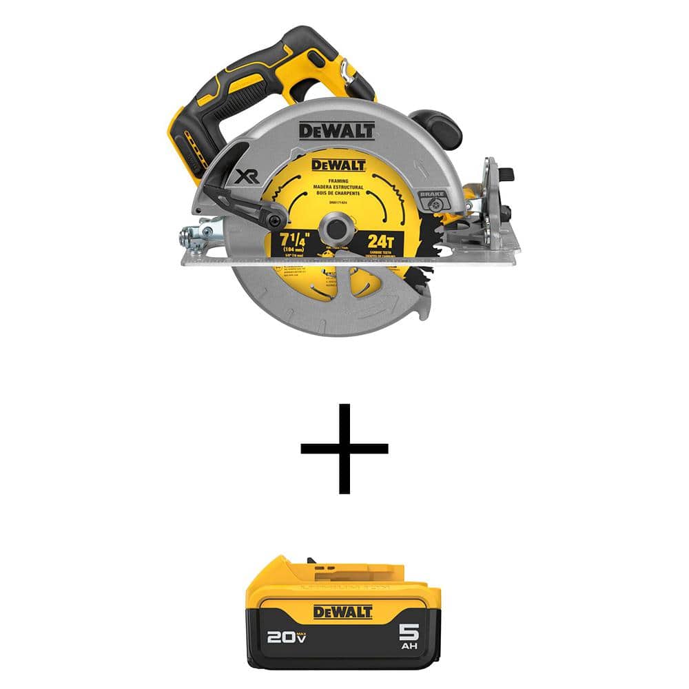 DEWALT 20V MAX Cordless Brushless 7-1/4 in. Circular Saw with 5.0Ah Battery