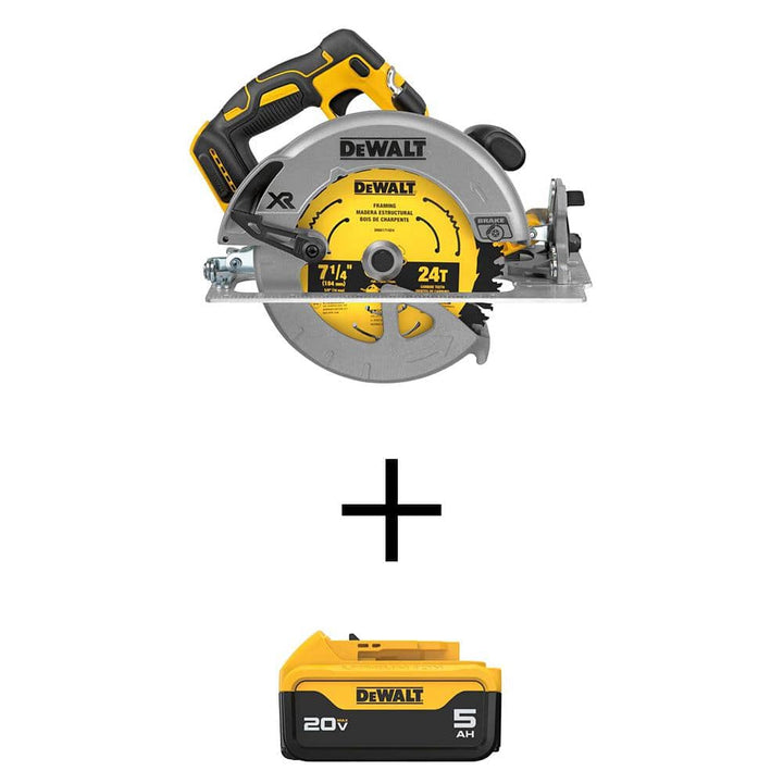DEWALT 20V MAX Cordless Brushless 7-1/4 in. Circular Saw with 5.0Ah Battery