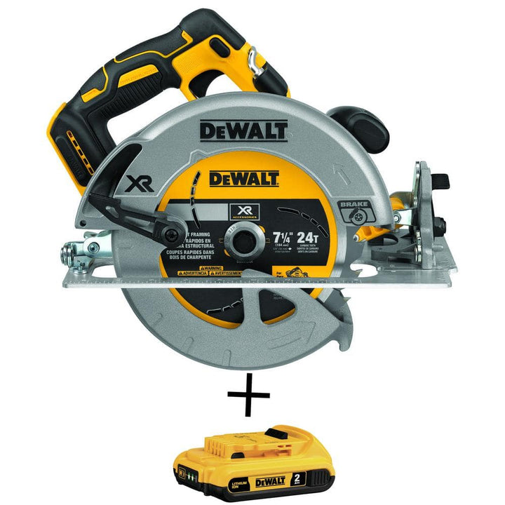DEWALT 20V MAX XR Cordless Brushless 7-1/4 in. Circular Saw with Brake and 2.0Ah Battery