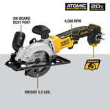 DEWALT ATOMIC 20V MAX Cordless Brushless 4-1/2 in. Circular Saw (Tool Only)