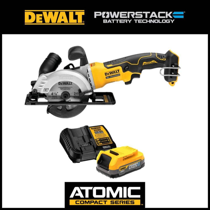 DEWALT ATOMIC 20V MAX Cordless Brushless 4-1/2 in. Circular Saw Kit with POWERSTACK Battery