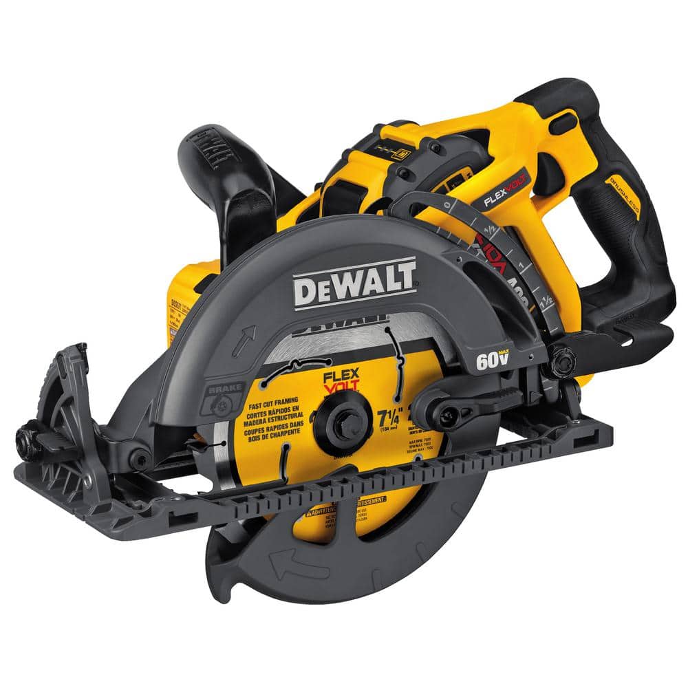 DEWALT FLEXVOLT 60V MAX Lithium-Ion Cordless Brushless 7-1/4 in. Wormdrive Style Circular Saw with FLEXVOLT 9.0Ah Battery Pack