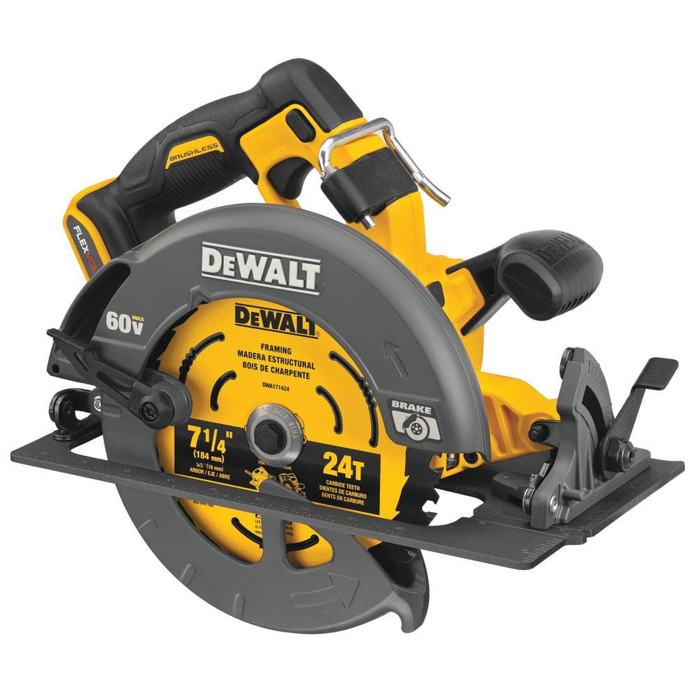 DEWALT FLEXVOLT 60V MAX 7-1/4 in. Cordless Brushless Circular Saw, 60V Recip Saw, and (2) 6.0Ah Batteries