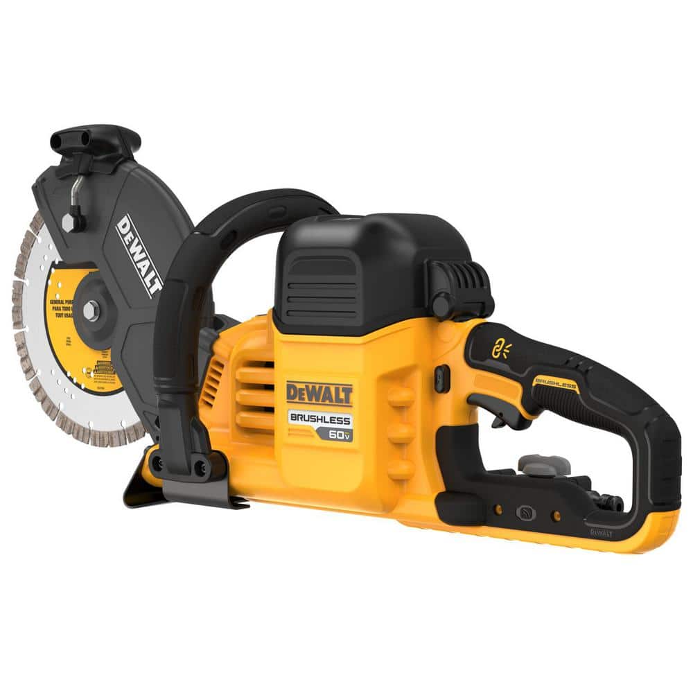 DEWALT FLEXVOLT 60V Lithium‑Ion Cordless 9 in. Cut-Off/Construction Saw with (2) FLEXVOLT Batteries, Bonus 4-1/2 in. Angle Grinder
