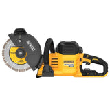 DEWALT FLEXVOLT 60V Lithium‑Ion Cordless 9 in. Cut-Off/Construction Saw with (2) FLEXVOLT Batteries, Bonus 4-1/2 in. Angle Grinder