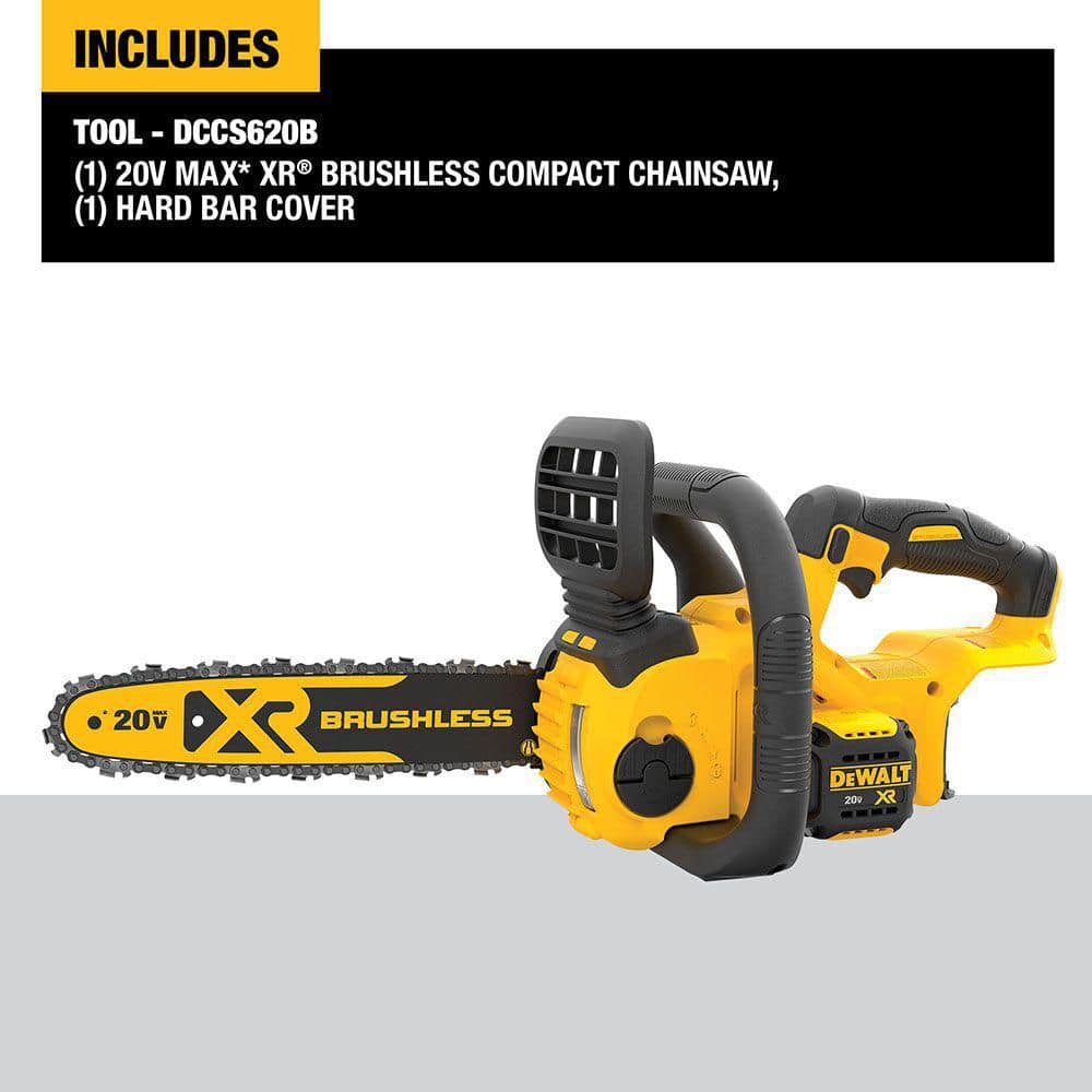 DEWALT 12 in. 20V MAX XR Lithium‑Ion Cordless Brushless Chainsaw (Tool Only)