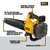 DEWALT 20V MAX 125 MPH 450 CFM Brushless Cordless Battery Powered Blower (Tool Only)