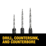 DEWALT Steel Countersink Drill Bit Set (3-Piece) – DW2535