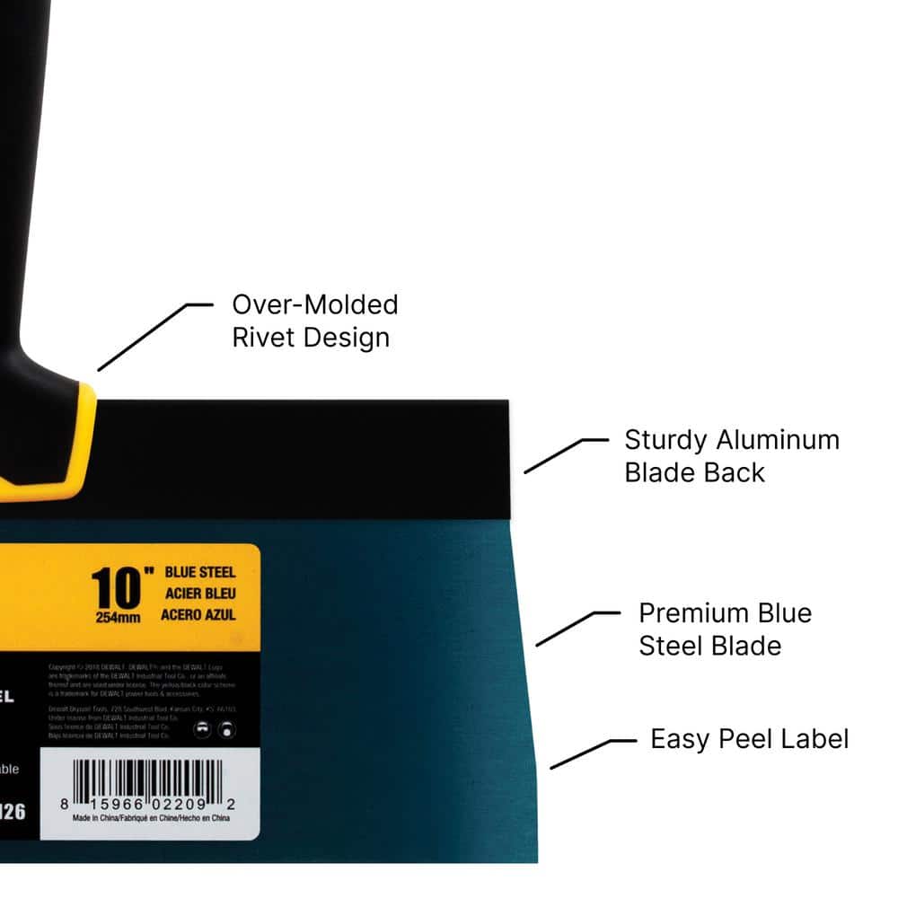 DEWALT 16 in. Blue Steel Big Back Taping Knife with Soft Grip Handle