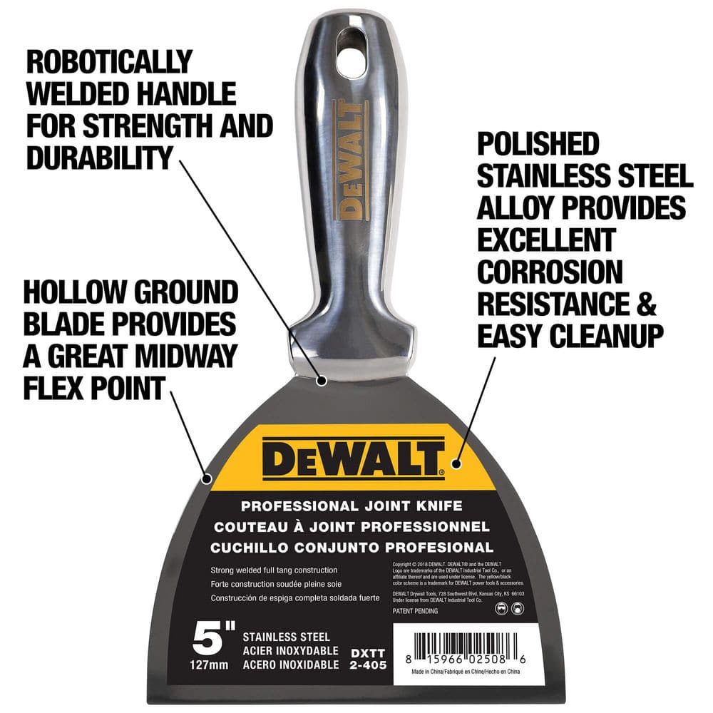 DEWALT 5 in. Stainless Steel Joint Knife with Welded Handle