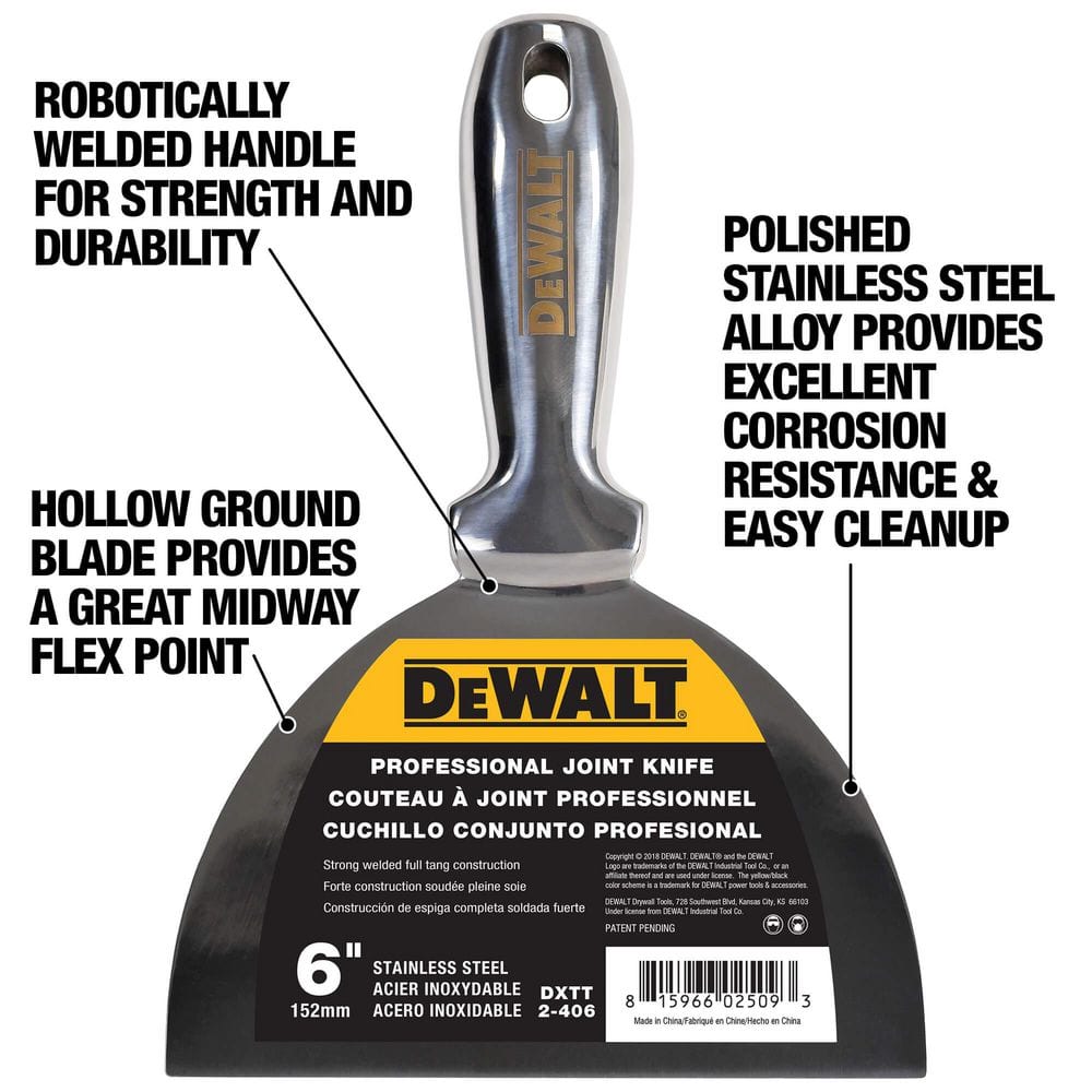 DEWALT 6 in. Stainless Steel Joint Knife with Welded Handle