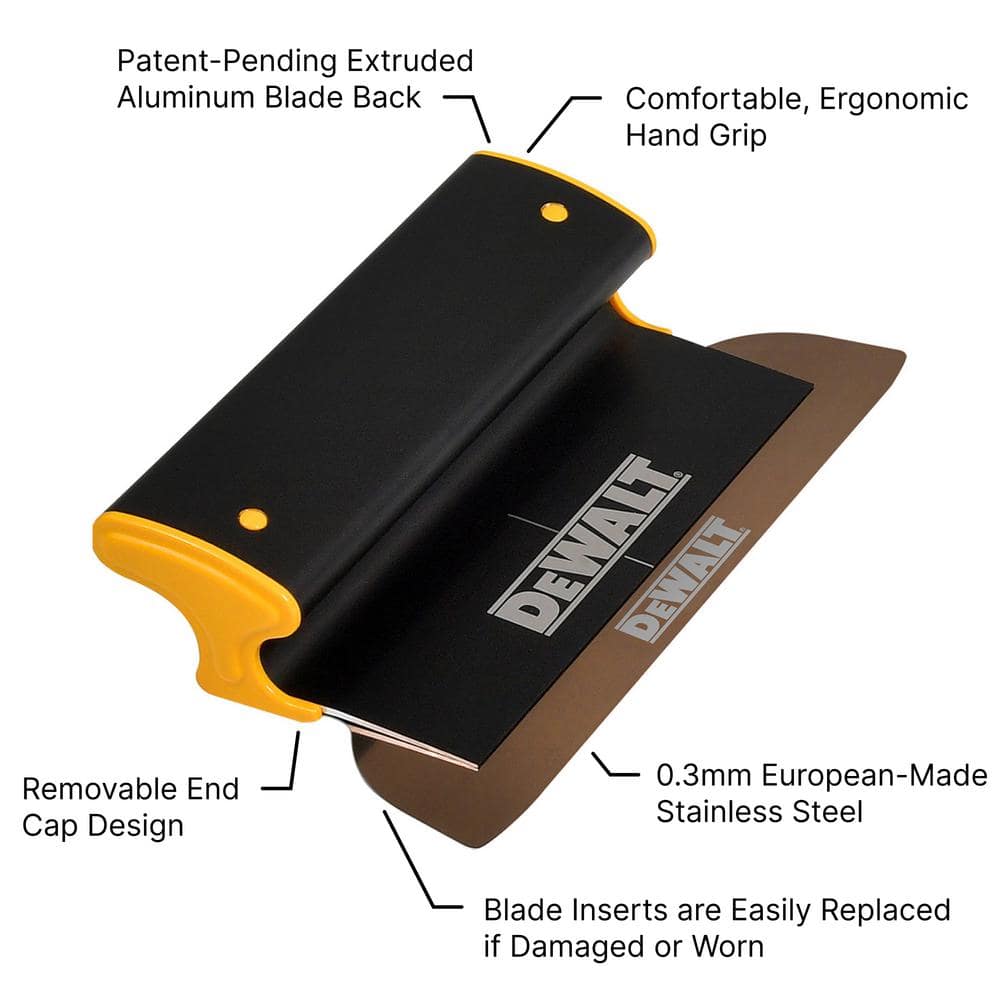 DEWALT 10 in. Skimming Blade - Aluminum Housing with 0.012 in. (0.3mm) Replaceable Stainless Steel Blade Insert