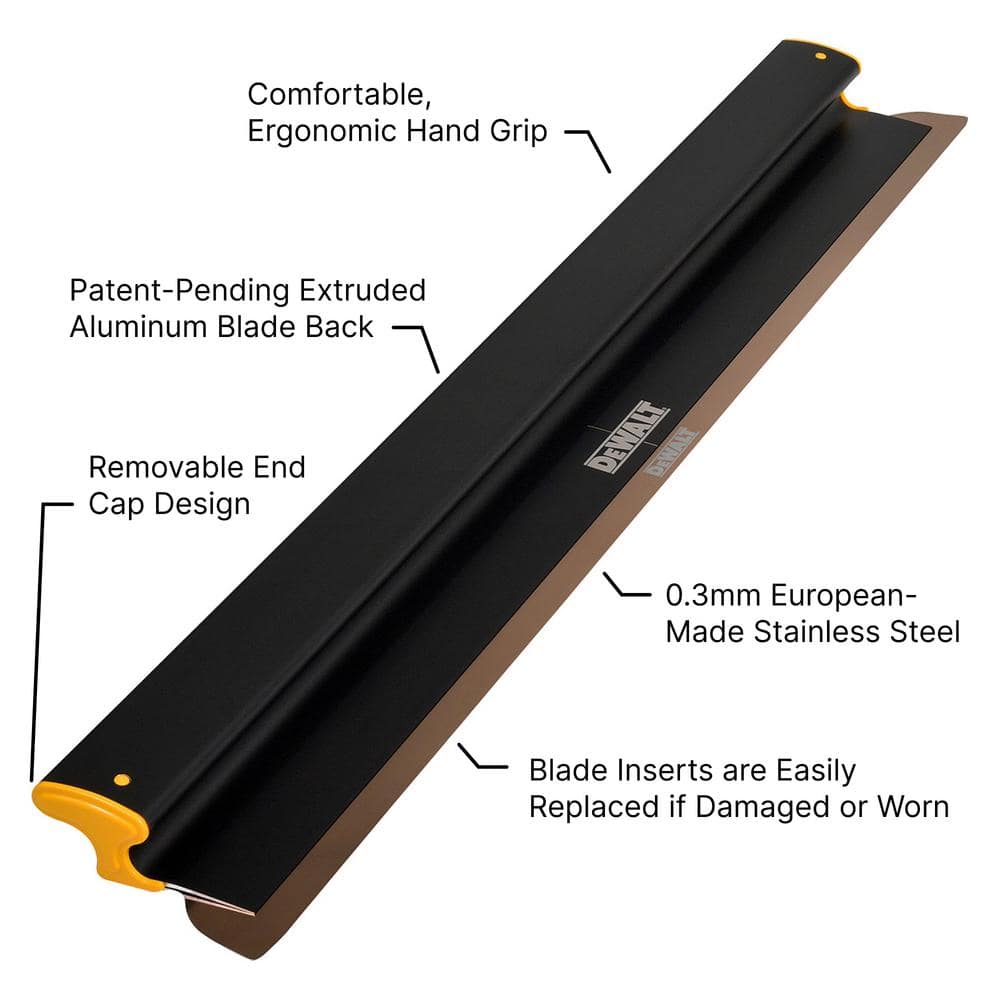 DEWALT 40 in. Skimming Blade - Aluminum Housing with 0.012 in. (0.3mm) Replaceable Stainless Steel Blade Insert