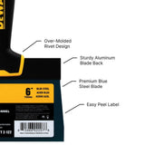 DEWALT Blue Steel Taping Knife and 14 in. Mud Pan Set with Soft-Grip Handles, 6/8/10/12 in. Knives