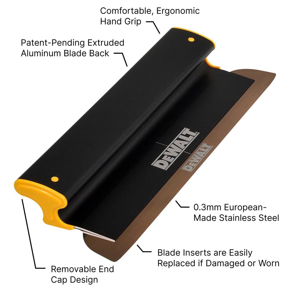 DEWALT Drywall Skimming Blade Set with 10 in., 16 in., 24 in. Blades and 37 in. to 63 in. Extension Handle