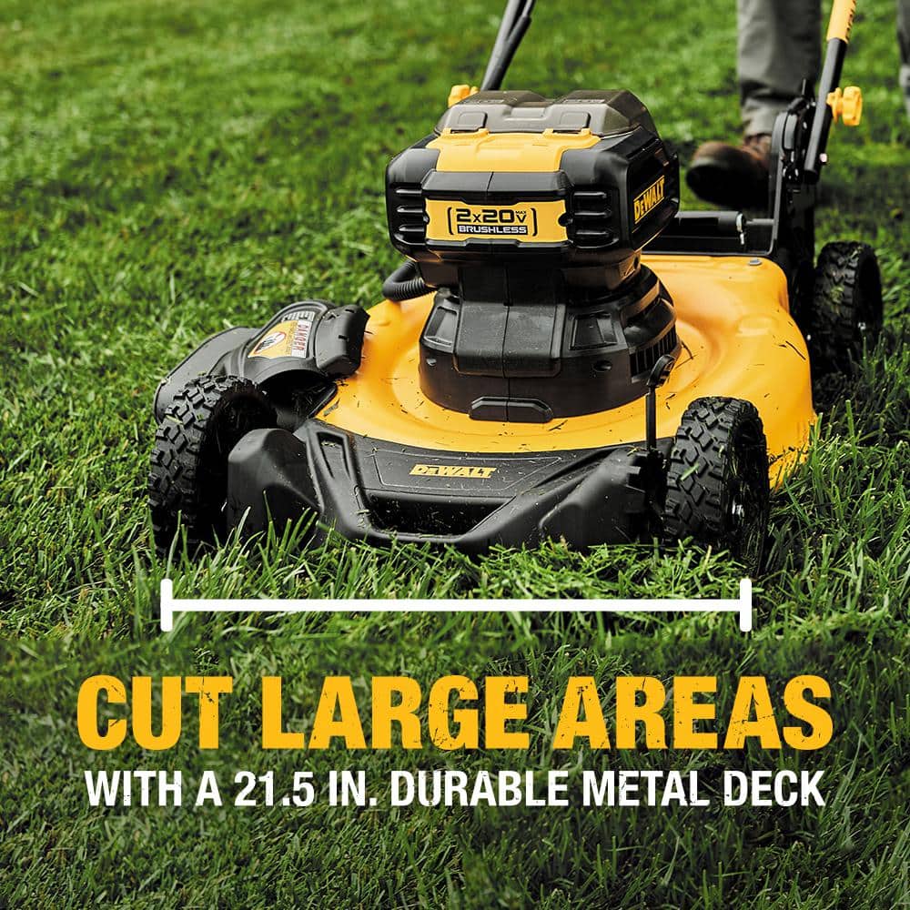 DeWalt 20V MAX DCMWP233U2 21.5 in. Cordless Push Lawn Mower Kit with (2) 10Ah Batteries & Charger