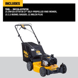 DEWALT 21 in. 150cc Briggs and Stratton 625ex Engine Rear Wheel Drive 2-in-1 Gas Self Propelled Walk Behind Lawn Mower