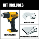 DEWALT 20V MAX Cordless Compact Heat Gun with Flat and Hook Nozzle Attachments