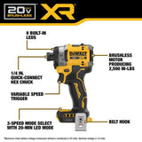 DEWALT 20V MAX XR Cordless Impact Driver (Tool Only)
