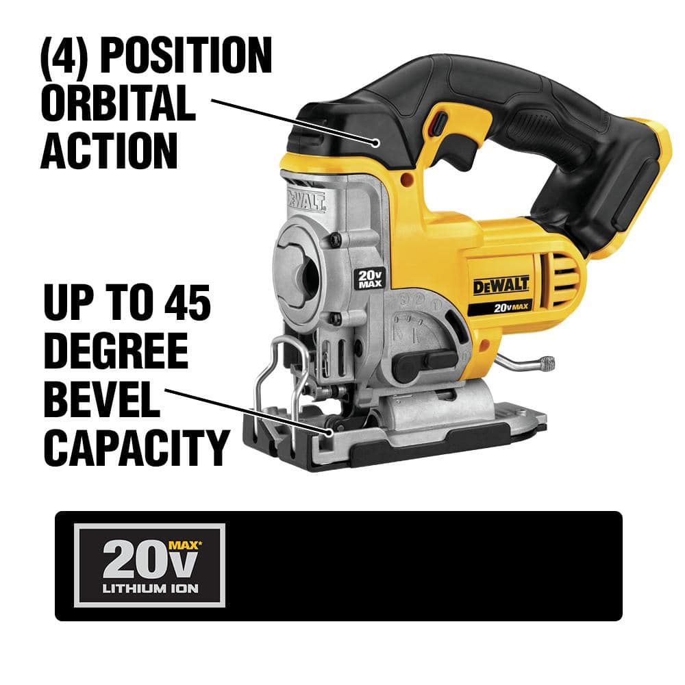 DEWALT 20V MAX Cordless Jig Saw Kit with Battery and Charger