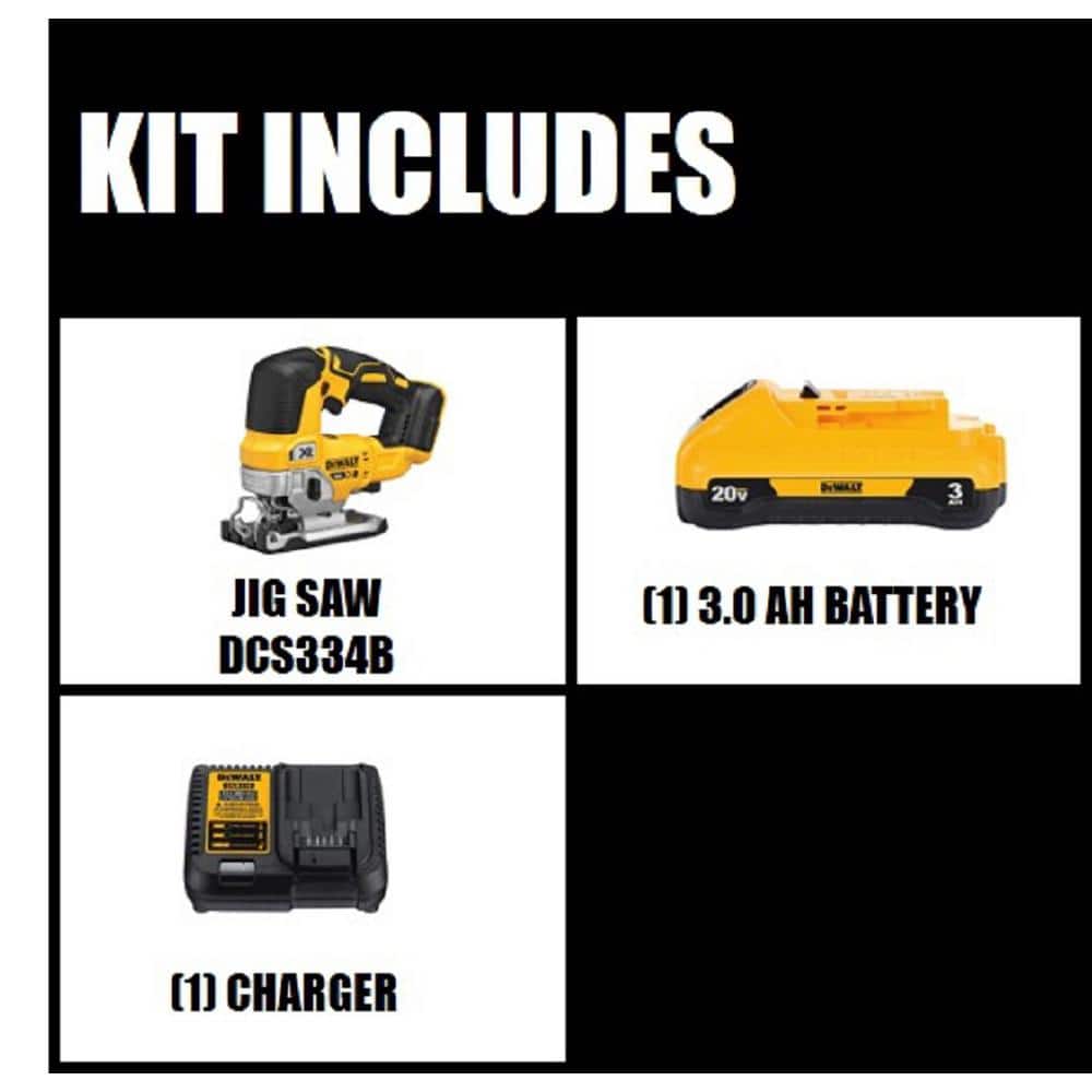 DEWALT 20V MAX XR Cordless Brushless Jigsaw Kit with Battery and Charger