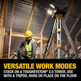 DEWALT TOUGHSYSTEM 2.0 FLEXVOLT 20V/60V Cordless/Corded 4000 Lumen LED Adjustable Folding Panel Work Light