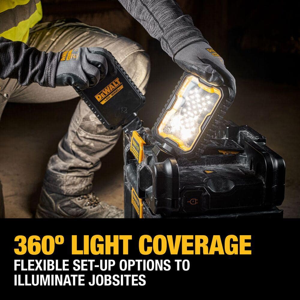 DEWALT TOUGHSYSTEM 2.0 FLEXVOLT 20V/60V Cordless/Corded 4000 Lumen LED Adjustable Folding Panel Work Light