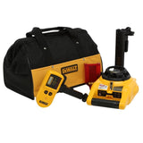 DEWALT 150 ft. Red Self-Leveling Rotary Laser Level with Detector and Clamp, Wall Mount, Remote, Bag, (2) D and (1) 9V battery