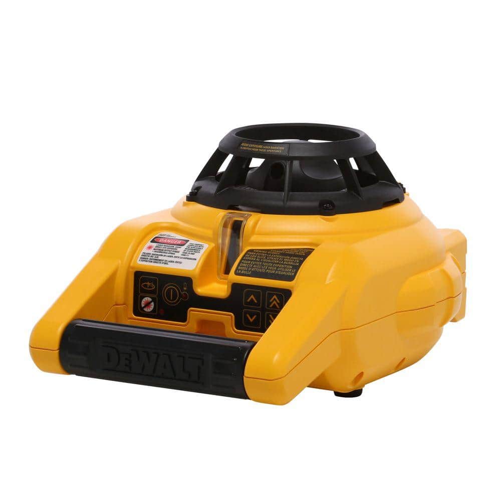 DEWALT 150 ft. Red Self-Leveling Rotary Laser Level with Detector and Clamp, Wall Mount, Remote, Bag, (2) D and (1) 9V battery