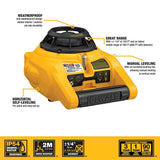 DEWALT 150 ft. Red Self-Leveling Rotary Laser Level with Detector and Clamp, Wall Mount, Remote, Bag, (2) D and (1) 9V battery