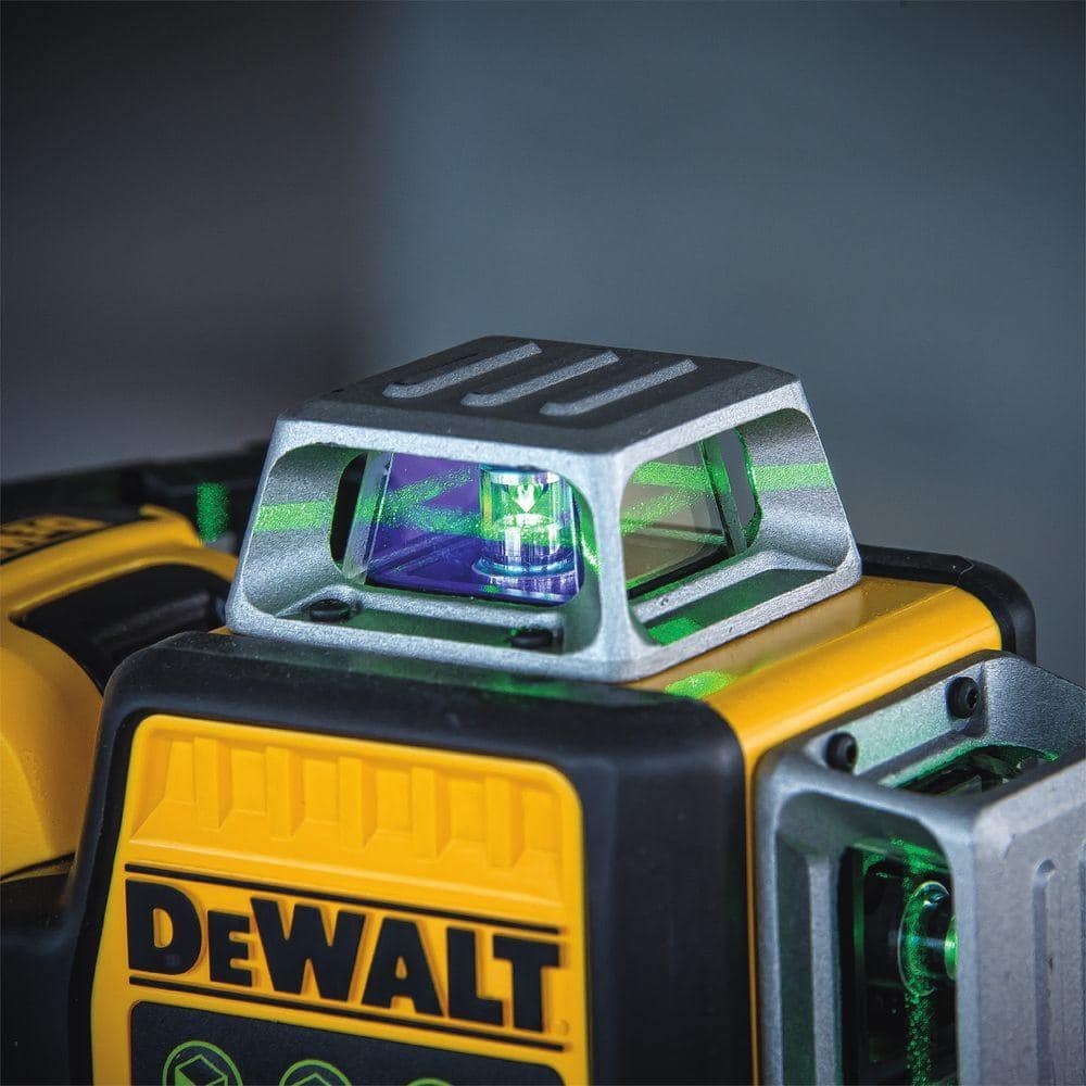 DEWALT 12V MAX Lithium-Ion 100 ft. Green Self-Leveling 3-Beam 360 Degree Laser Level with 2.0Ah Battery, Charger and Case