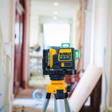 DEWALT 12V MAX Lithium-Ion 100 ft. Green Self-Leveling 3-Beam 360 Degree Laser Level with 2.0Ah Battery, Charger and Case