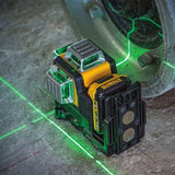 DEWALT 12V MAX Lithium-Ion 100 ft. Green Self-Leveling 3-Beam 360 Degree Laser Level with 2.0Ah Battery, Charger and Case