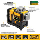 DEWALT 12V MAX Lithium-Ion 100 ft. Green Self-Leveling 3-Beam 360 Degree Laser Level with 2.0Ah Battery, Charger and Case