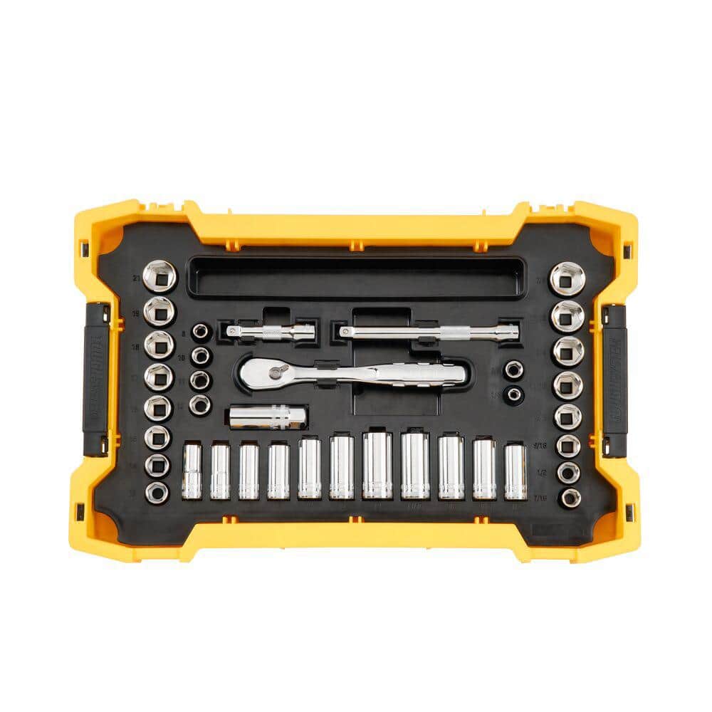 DEWALT 1/4 in. and 3/8 in. Drive Mechanics Tool Set with Toughsystem Trays (131-Piece)