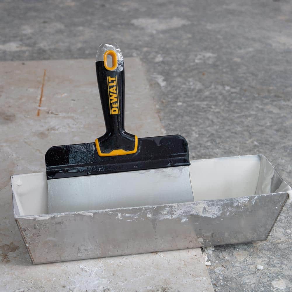 DEWALT 12 in. Stainless Steel Mud Pan with Curved Bottom