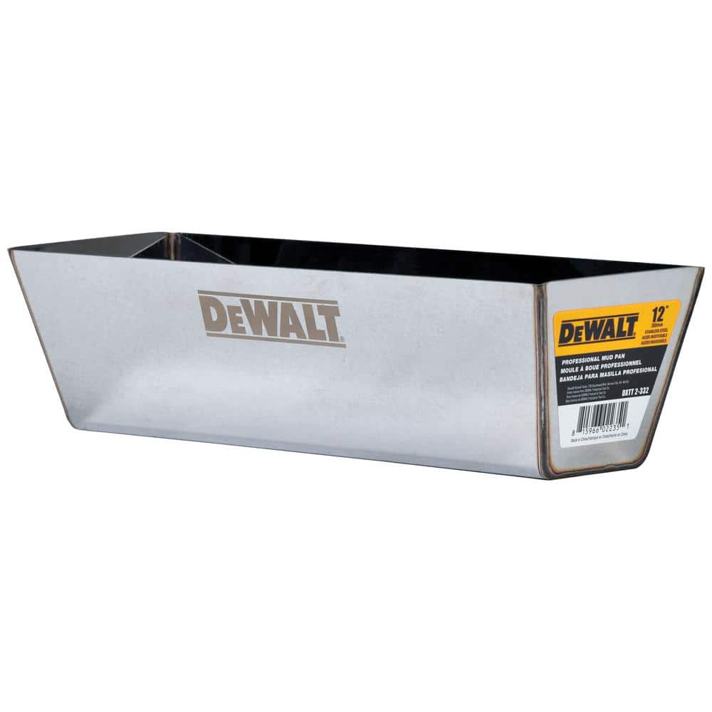 DEWALT 12 in. Stainless Steel Mud Pan with Curved Bottom