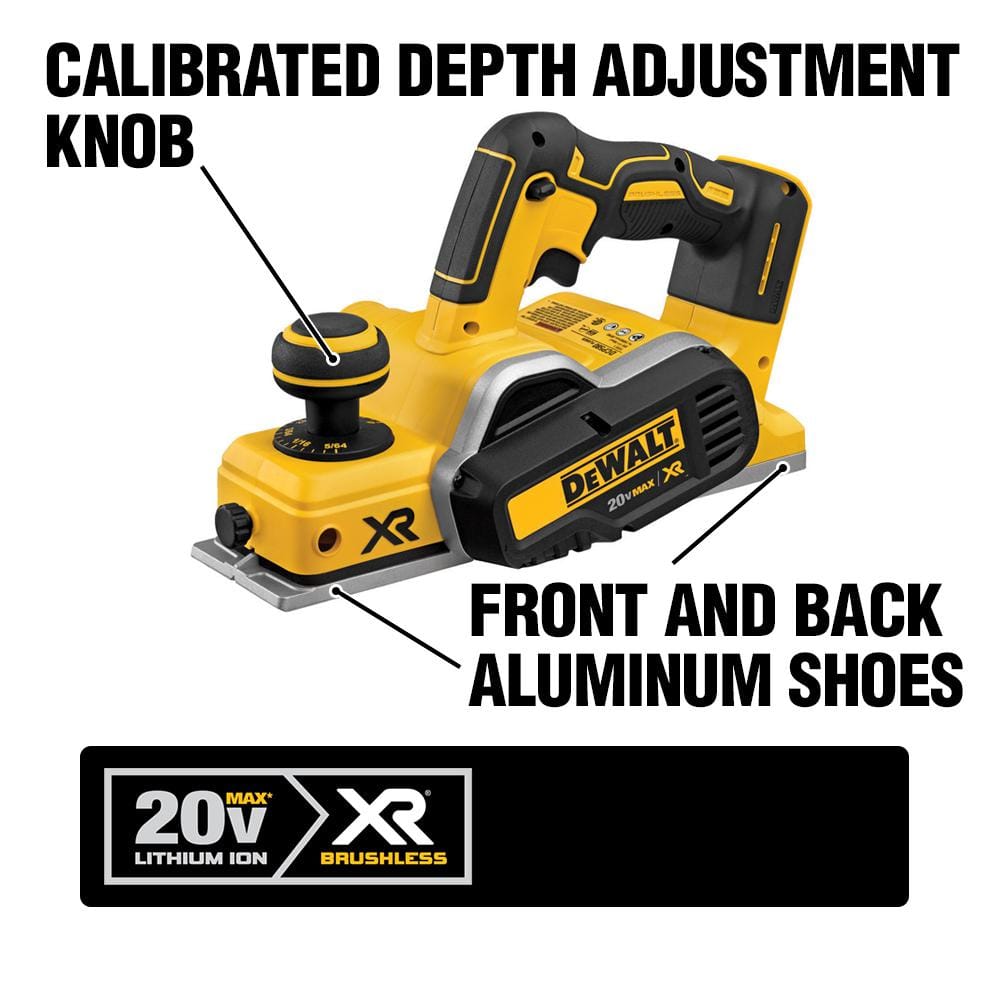 DEWALT 20V MAX XR Cordless Brushless 3-1/4 in. Planer (Tool Only)
