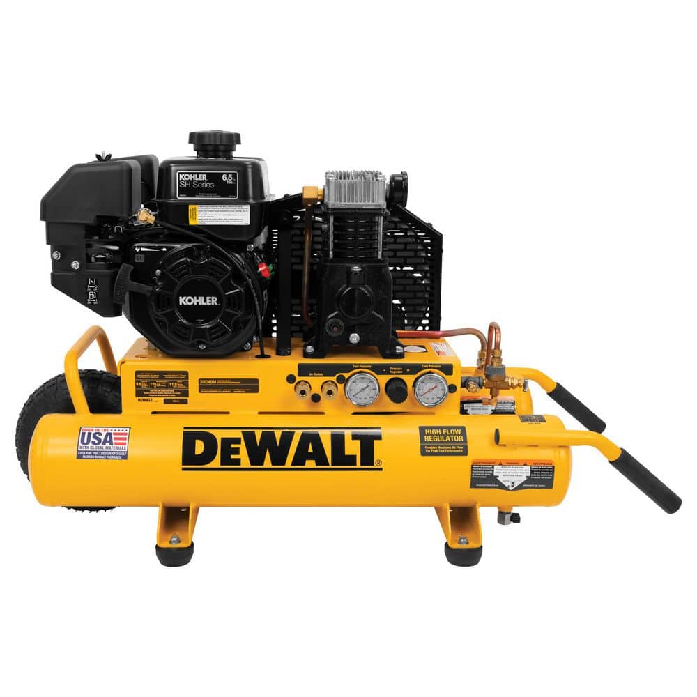 DEWALT 8 Gal. 175 PSI Kohler Gas Powered Wheelbarrow Air Compressor