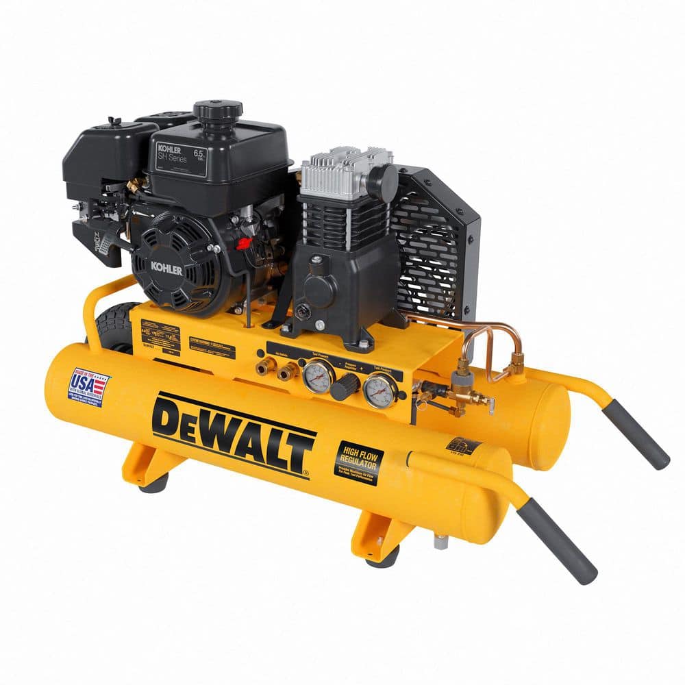DEWALT 8 Gal. 175 PSI Kohler Gas Powered Wheelbarrow Air Compressor