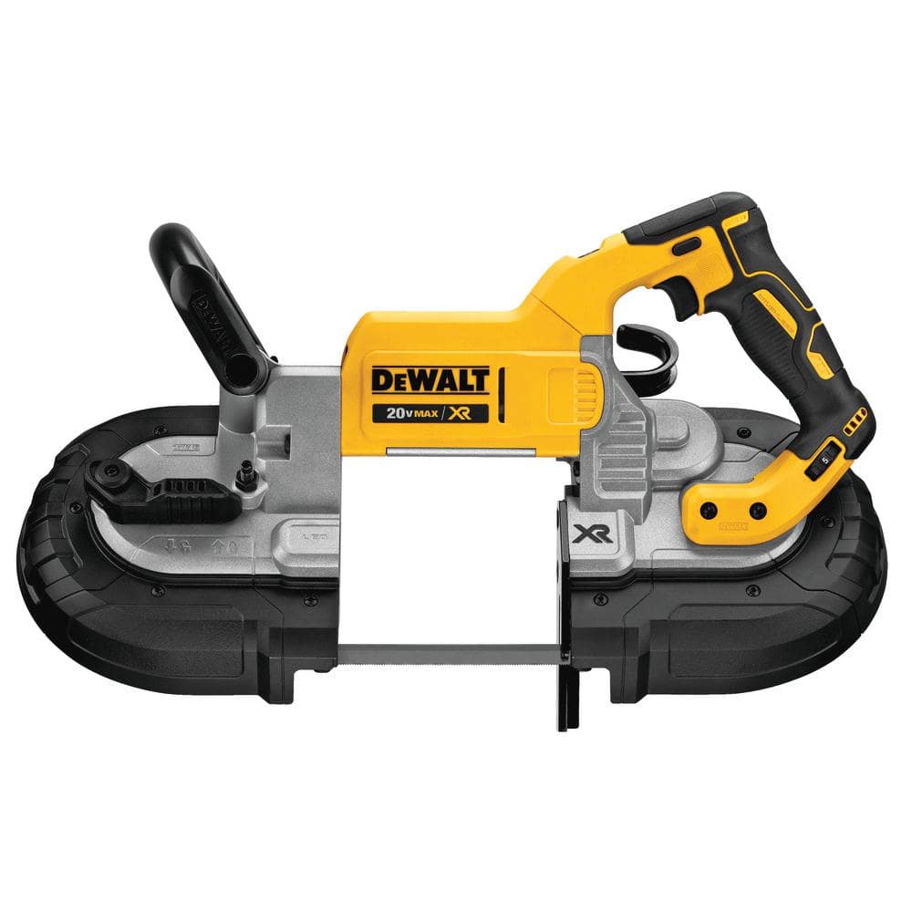 DEWALT 20V MAX XR Cordless Brushless Deep Cut Band Saw with 4-1/2 in. Grinder, (2) 5.0Ah Batteries, Charger & Bag