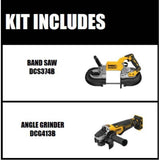 DEWALT 20-Volt MAX Li-Ion Brushless Cordless Deep Cut Band Saw (Tool-Only) with Bonus 4-1/2 in. Small Angle Grinder (Tool-Only)