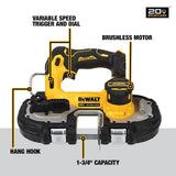 DEWALT ATOMIC 20V MAX Cordless Brushless Compact Bandsaw with 5.0Ah Battery
