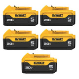DEWALT 20-Volt MAX XR Premium Lithium-Ion 5.0Ah Battery Pack (5-Pack)