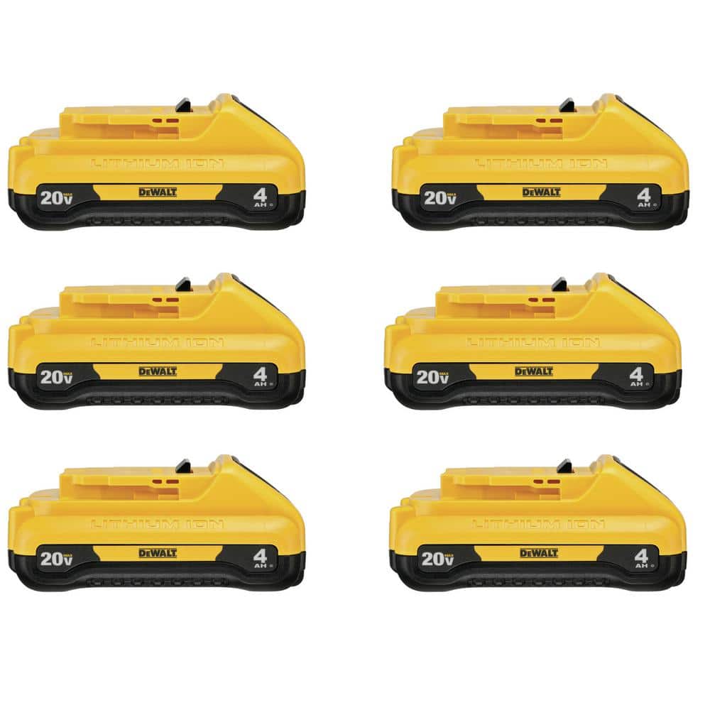 DEWALT 20-Volt MAX Compact Lithium-Ion 4.0Ah Battery Pack (6-Pack)