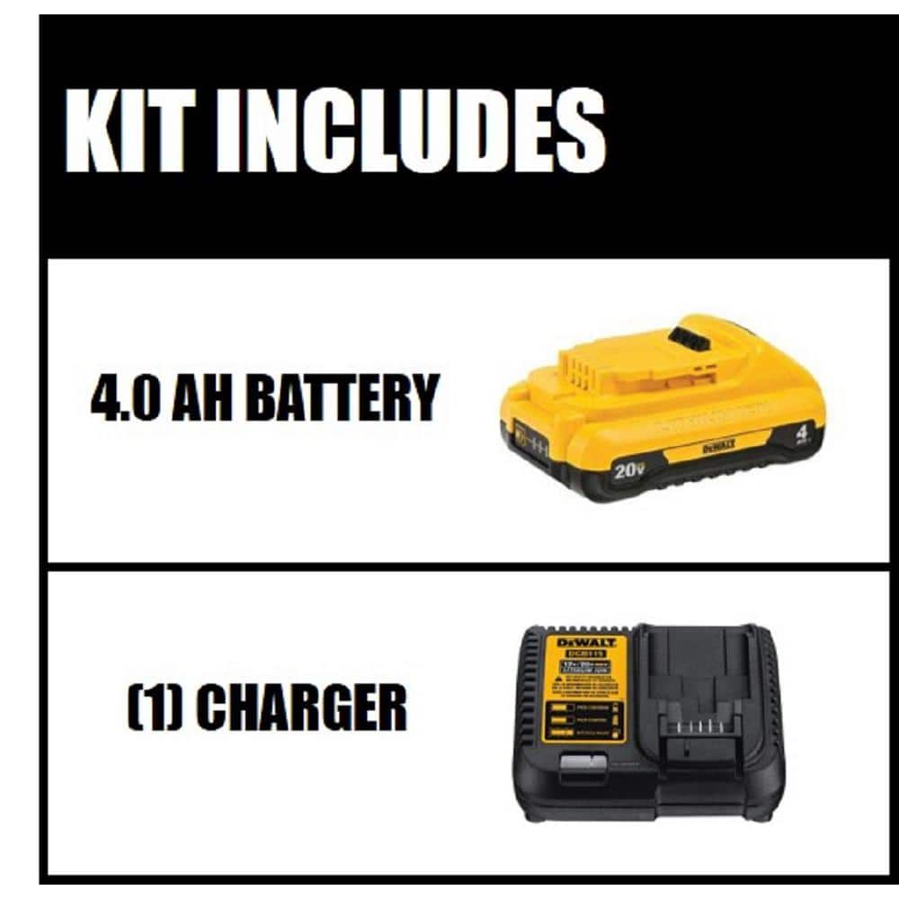 DEWALT 20-Volt MAX Compact Lithium-Ion Starter Kit with 4.0 Ah Battery and Charger